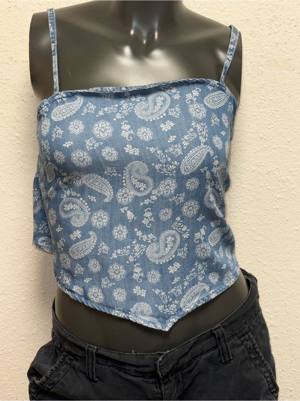 Madden Girl Blue Paisley Handkerchief Camisole